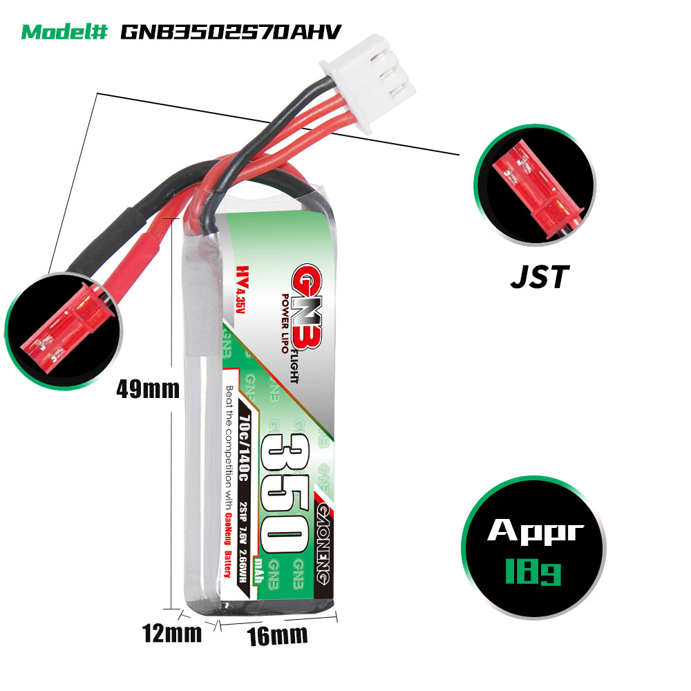 GAONENG GNB 2S 7.6V 350mAh 70C - đánh giá và giá Drone Gimbal Controller
